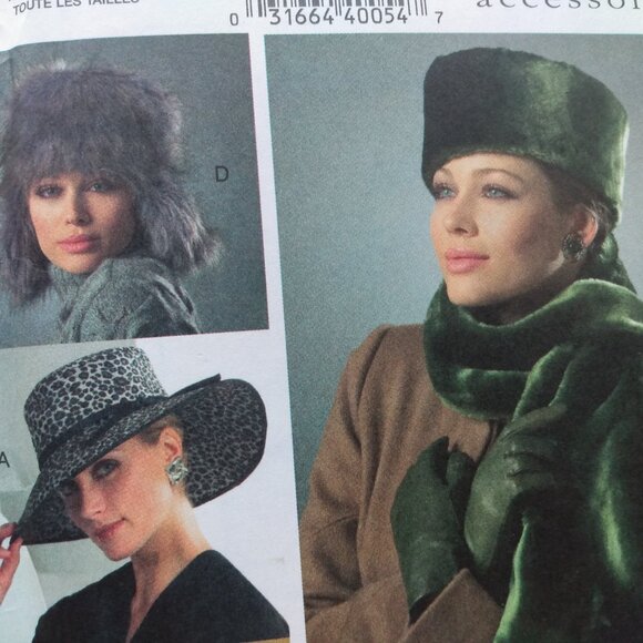 Vogue Fur Hat, Scarves and Purse Bags Sewing Pattern Winter Wear UNCUT 8141 - Picture 3 of 9